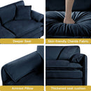 Modern Chenille Oversized Deep Seat Sectional Sofa With Pillows