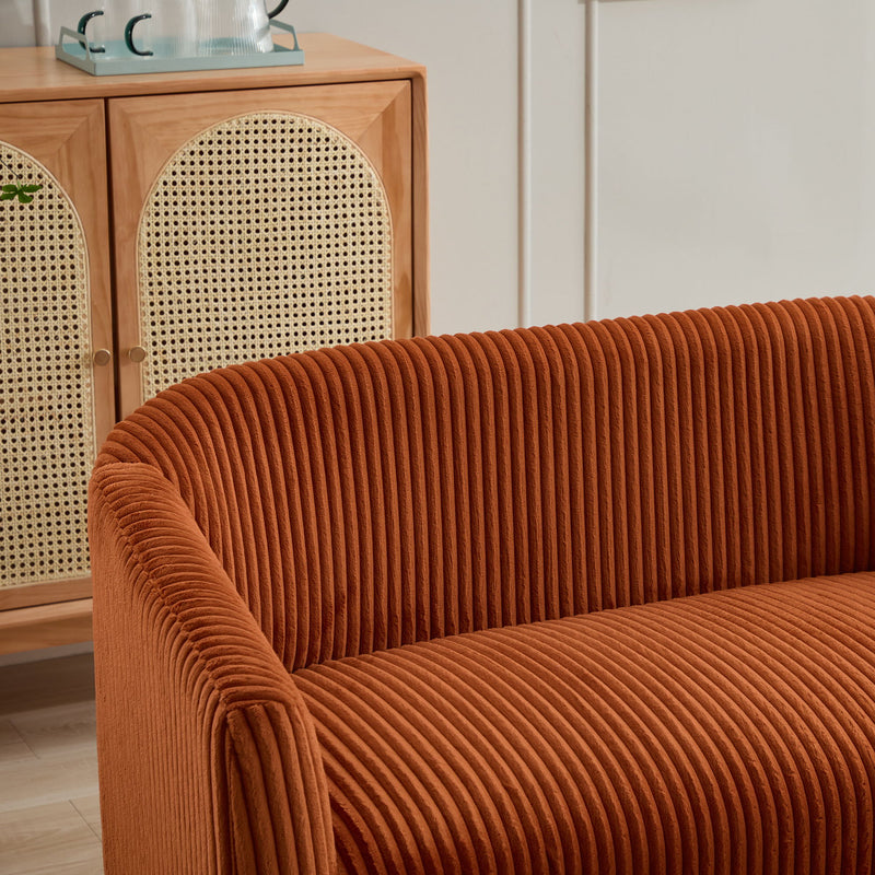 Modern Loveseat Couch Sofa With Corduroy Upholstery, 2 Seat