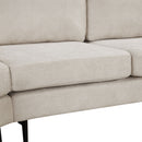 Upholstered 3 Seater Curved Sofa With Printed Pillows Chenille