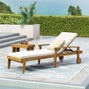 Jason - Black Chaise Lounge Adjustable Acacia Wood Outdoor Furniture