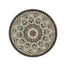 Ceramic Tile And Iron Patio Side Table With Shelf