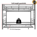 Bunk Bed Twin over Twin with Trundle Black,CPC Certified,No Box Spring Needed,Heavy Duty,Easy to assemble