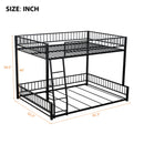 Bunk Bed Frame With Ladder And Safety Guardrails