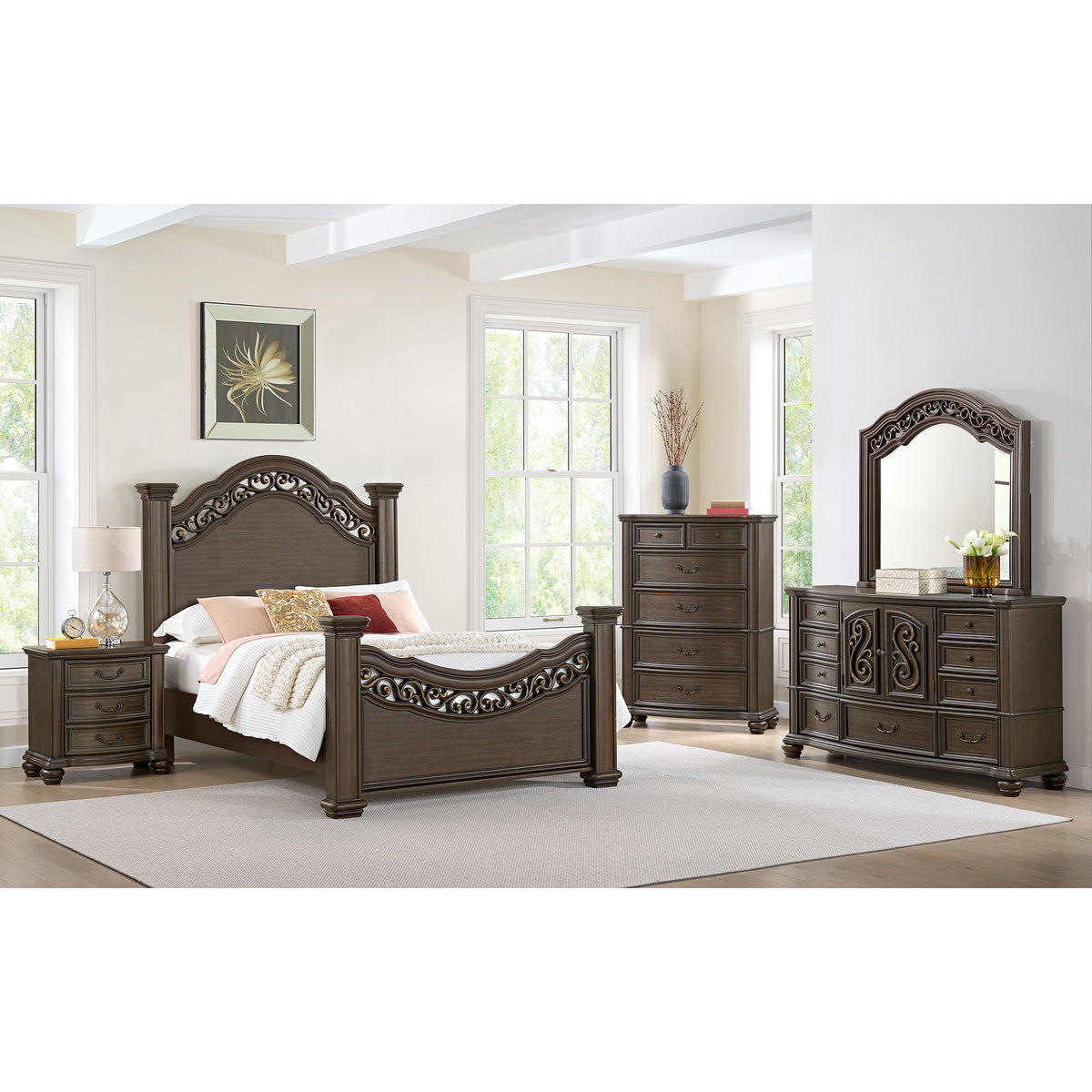 Brunswick 5-Drawer Chest in Mahogany by Elements International, view 7