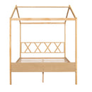 Full Size Wood House Bed with Storage Space, Natural (OLD SKU :LP000002AAM)