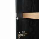 Mid Century Modern Style Tall Display Cabinet With Glass Doors For Collectibles - Black