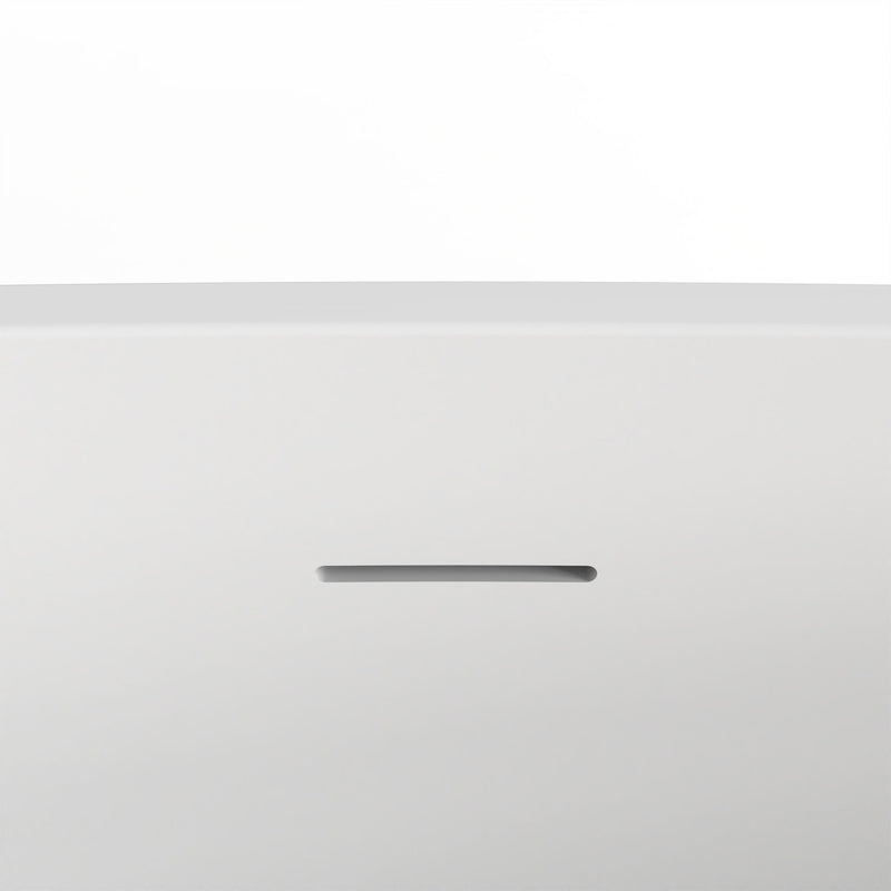 Soaking Bathtub, Freestanding, Solid Surface - Matte White