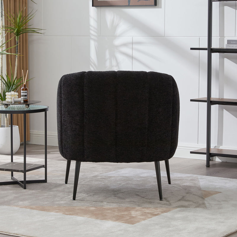Vanity Barrel Accent Lounge Chair - Black