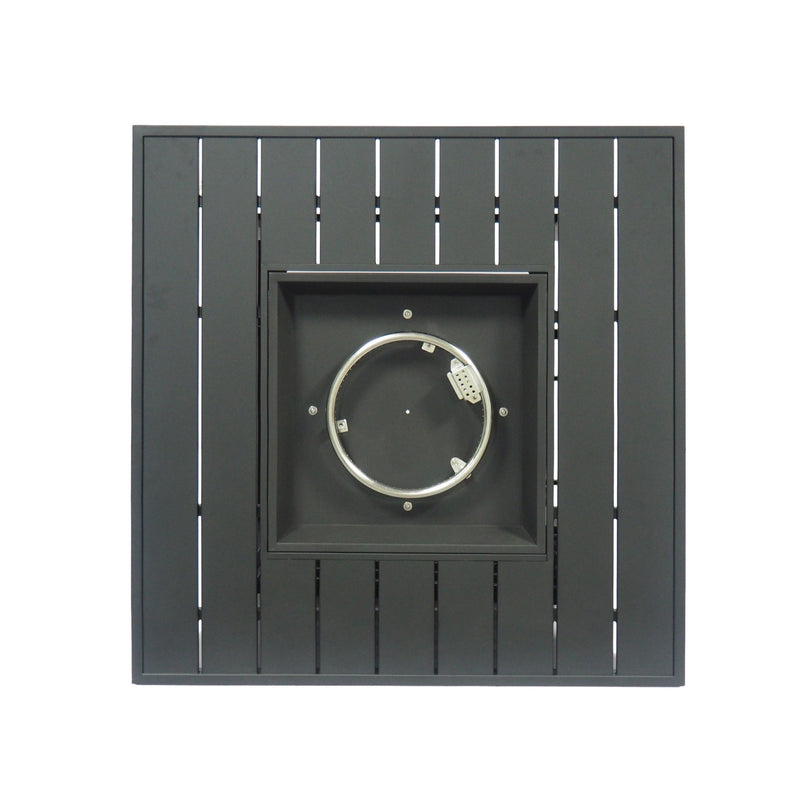 Stylish Square Iron Fire Pit With Tank Space, 50, 000 Btu - Black