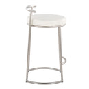 Fuji - Round, Contemporary Fixed Height Counter Stool (Set of 2)