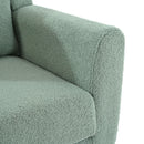 Modern Accent Chair, Teddy Fabric Living Room Chairs Comfy Reading Chair, Mid Century Accent Chair, Lounge Arm Chairs Armchair For Living Room Bedroom - Light Green