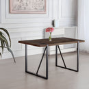 Modern Dining Table With Black Metal Legs For 4 - 6 Person