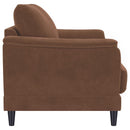 Selma - Velvet Upholstered Crescent Arm Loveseat - Rust