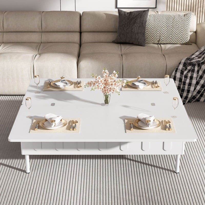 Lift Top Coffee Table With 2 Drawers With Hidden Storage Compartment For Living Room