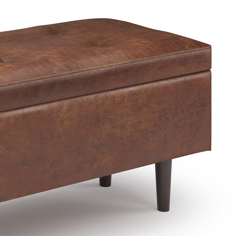 Shay - Large Square Coffee Table Storage Ottoman Mid-Century Style