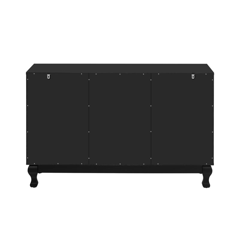 Modern Mirrored TV Stand, 3 Adjustable Shelves For Living Room
