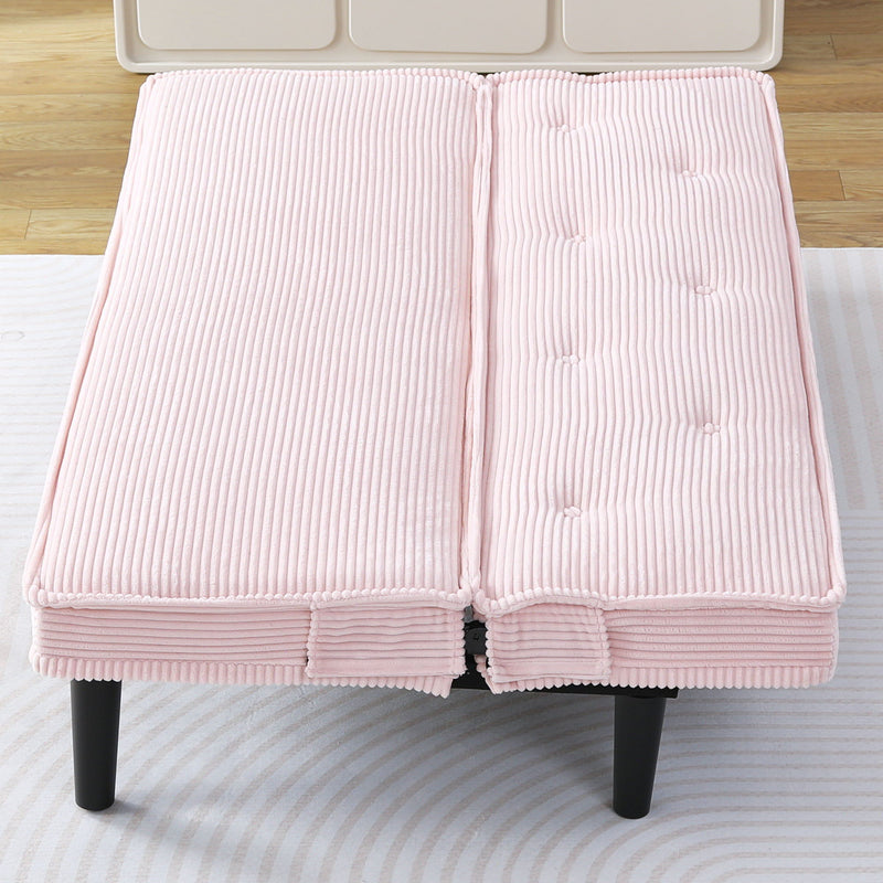 Versatile Corduroy Sofa Bed With Solid Wood Frame
