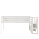 Loft bed with staircase , White