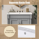 Bathroom Vanity With Top Sink, 2-Tier Modern Bathroom Storage Cabinet