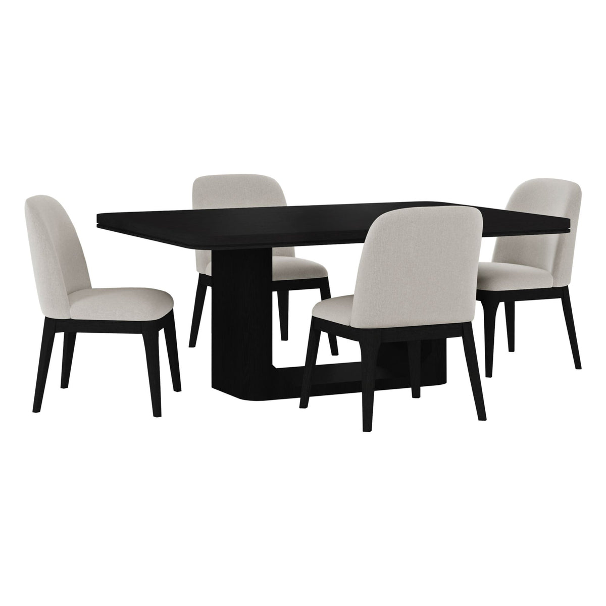 Rosalie Standard Height Dining Set in Black by Elements International, view 2