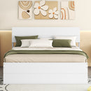 Modern Full Bed Frame With Twin Size Trundle And 2 Drawers For White High Gloss and Washed White Color