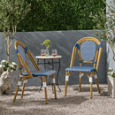 Outdoor Rattan And Aluminum French Bistro Chair Set