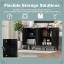 Modern TV Stand With 2 Spacious Storage Space And Anti-Tip Device