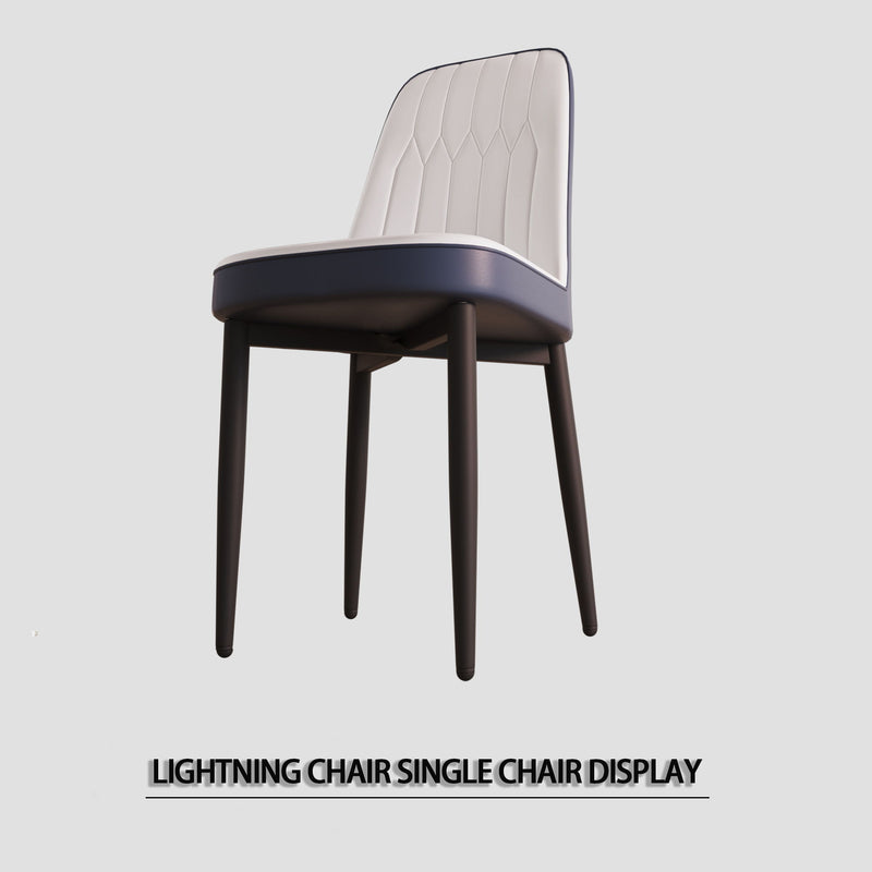Modern Dining Chair With Cushions And Metal Legs