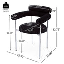 Contemporary Upholstered Armchair Dining Chairs With Metal Legs (Set of 2)