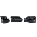 Home Theater Recliner Set Manual Recliner Chair With A LED Light Strip Two Built-In Cup Holders For Living Room