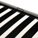 Full Size Sleigh Bed with Side-Tilt Hydraulic Storage System, Linen Upholstery, Gray