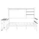 Daybed With Movable Desk, Grid, Shelves And Clothes Hanger