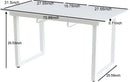 Square Extendable Dining Table With Metal Leg, Modern Space Saving Kitchen Table For Living Room