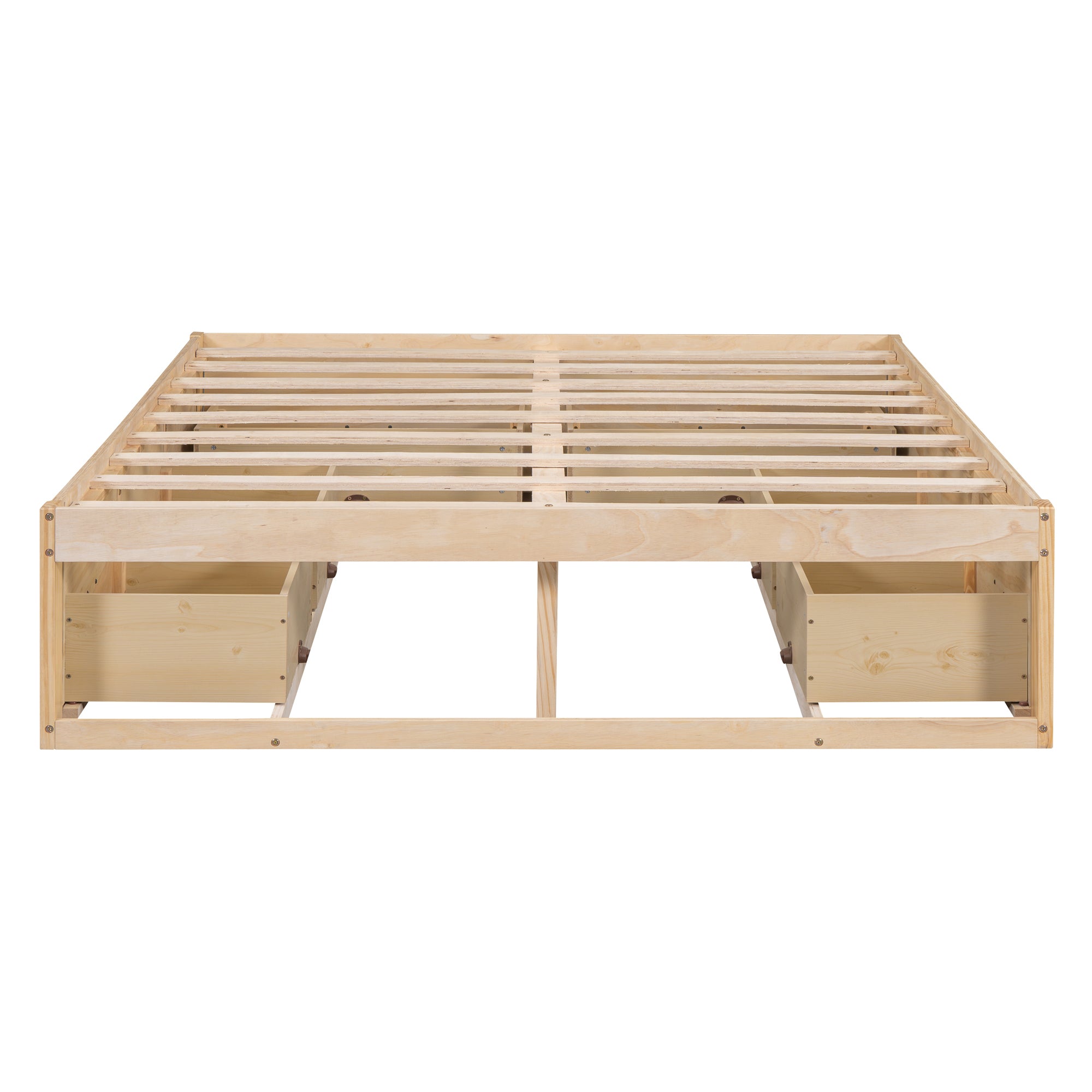 Full Size Platform Bed with 6 Storage Drawers,Antique Natural - Atlantic Fine Furniture Melbourne FL