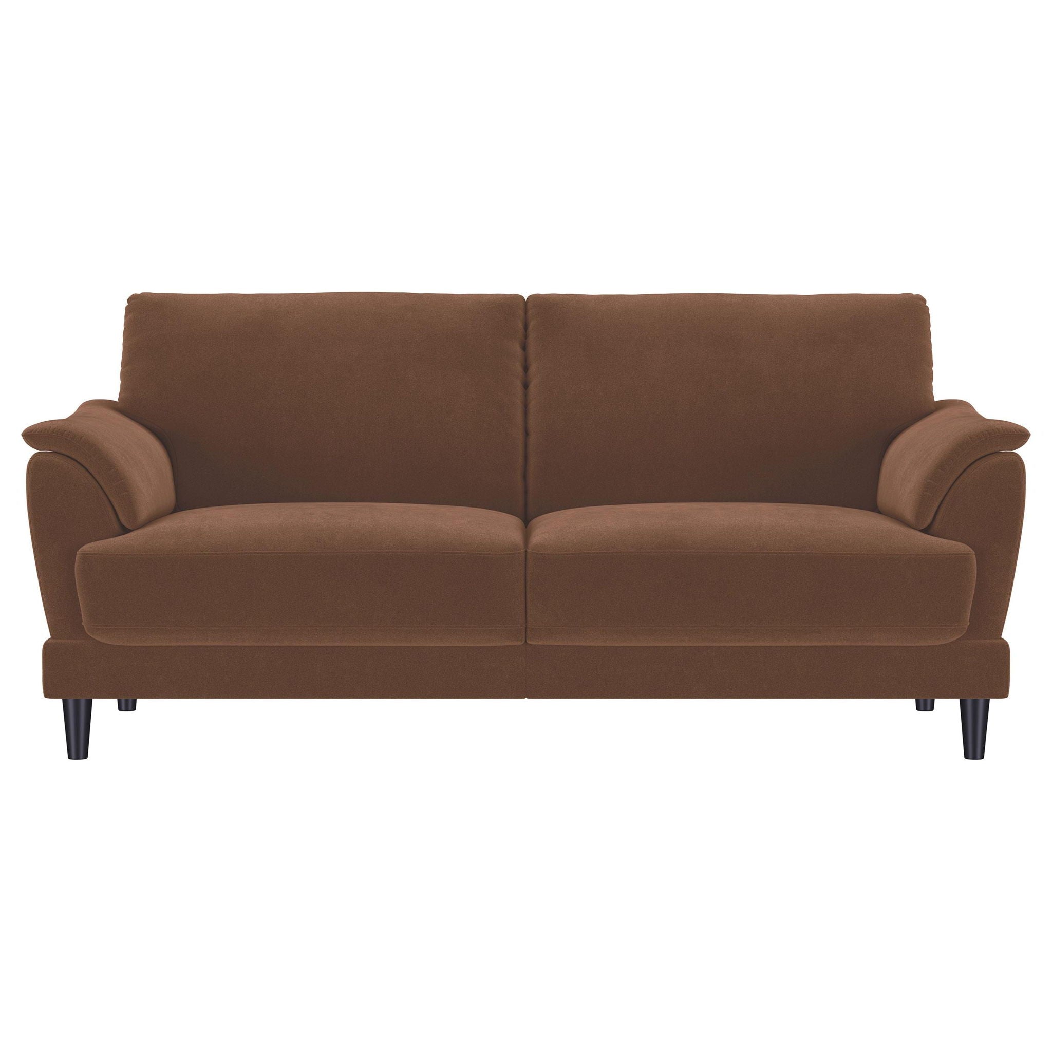 Selma 2-piece Velvet Upholstered Crescent Arm Sofa Set Rust