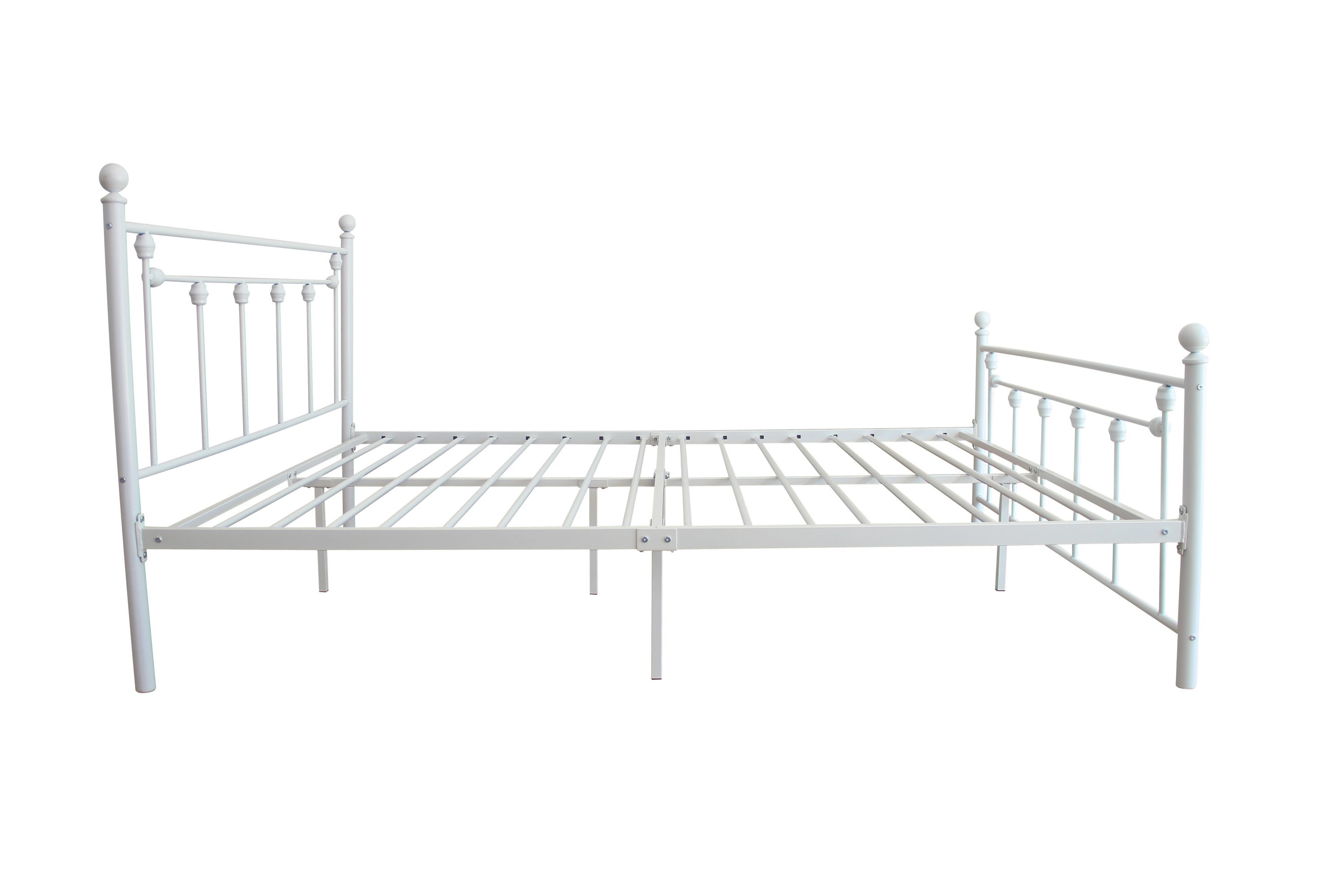 Queen Size Metal Bed Frame with Headboard and Footboard (White) - Atlantic Fine Furniture Melbourne FL
