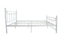 Queen Size Metal Bed Frame with Headboard and Footboard (White)