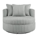 Mindy - Oversized Swivel Barrel Chair - Grey