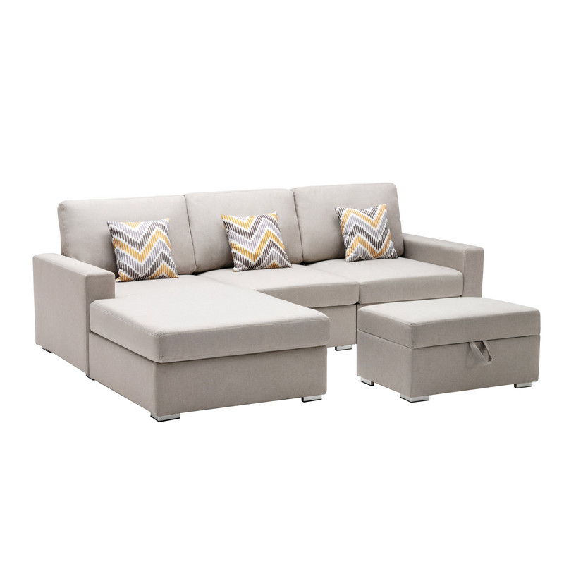 Nolan - 4 Piece Reversible Sectional Sofa Chaise With Interchangeable Legs