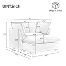 Modern Cozy Upholstered Armchair Sofa With Movable Ottoman