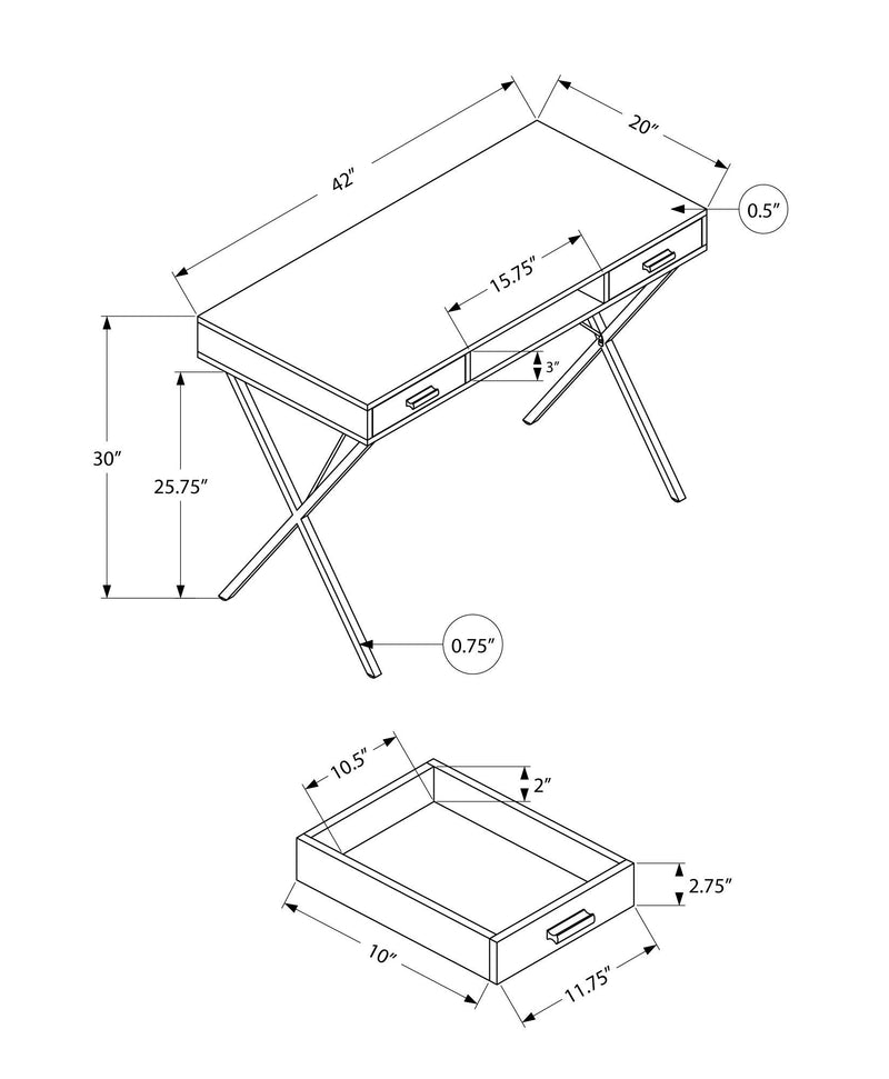 Computer Desk, Home Office, Laptop, Left / Right Set-Up, Storage Drawers, Work, Contemporary, Modern