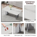 Modern minimalist dining table. The white imitation marble glass desktop is equipped with silver metal legs. Suitable for restaurants and living rooms  71" *39.3" *29.5"  DT-69