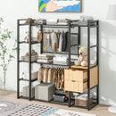 Open Style Wardrobe With Hanging Rails, Shelves And Drawers