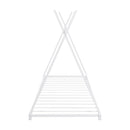 Metal House Platform Bed With Triangle Structure, Low Profile Design