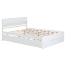Modern Full Bed Frame With Twin Size Trundle And 2 Drawers For White High Gloss and Washed White Color