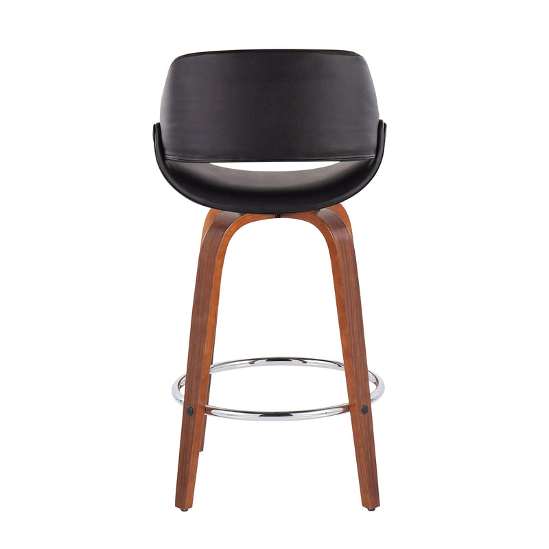 Fabrico - Mid Century Modern, Fixed Height Counter Stool With Round Footrest (Set of 2)