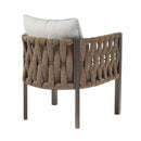 2 Pieces Outdoor Metal Patio Club Chair, Patio Furniture Arm Chair With Cushion, Modern Outdoor Furniture Deep Seating For Porch, Garden, Backyard, Balcony - Brown / Light Gray