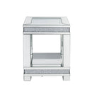 Noralie - 20" Square End Table - Mirrored & Faux Diamonds