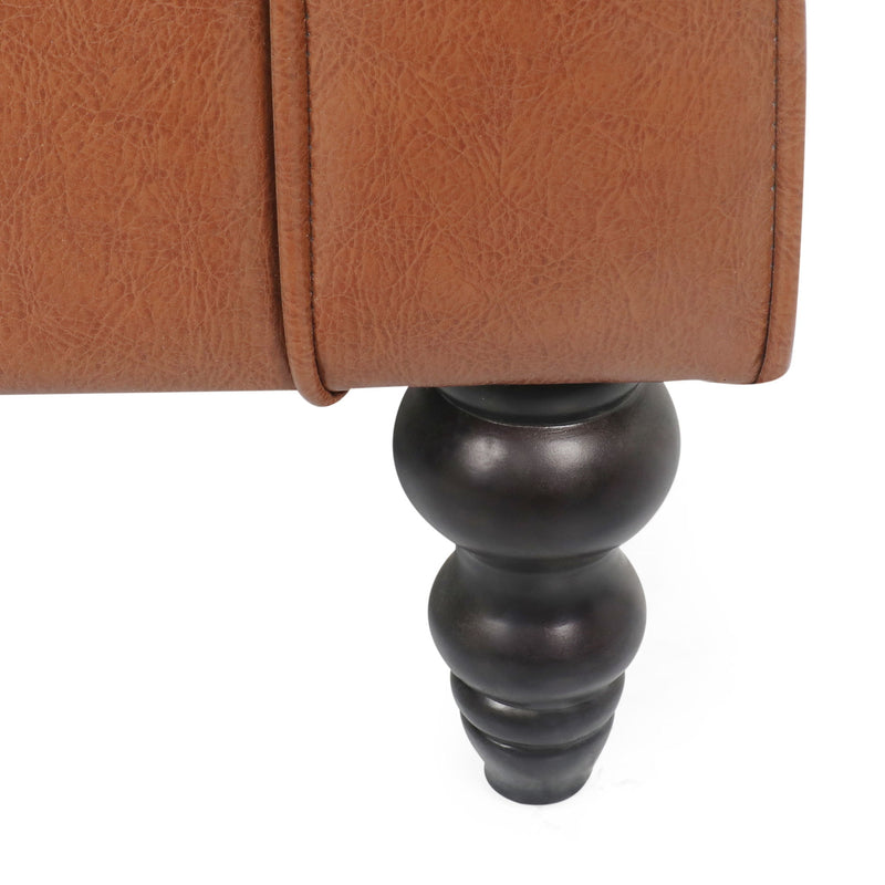 Contemporary Club Chair With Button Tufting And Birch Wood Legs