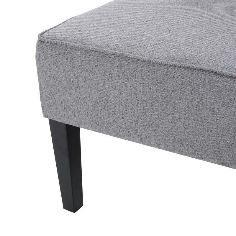 Contemporary Loveseat With Upholstered Fabric And Birch Wood Legs